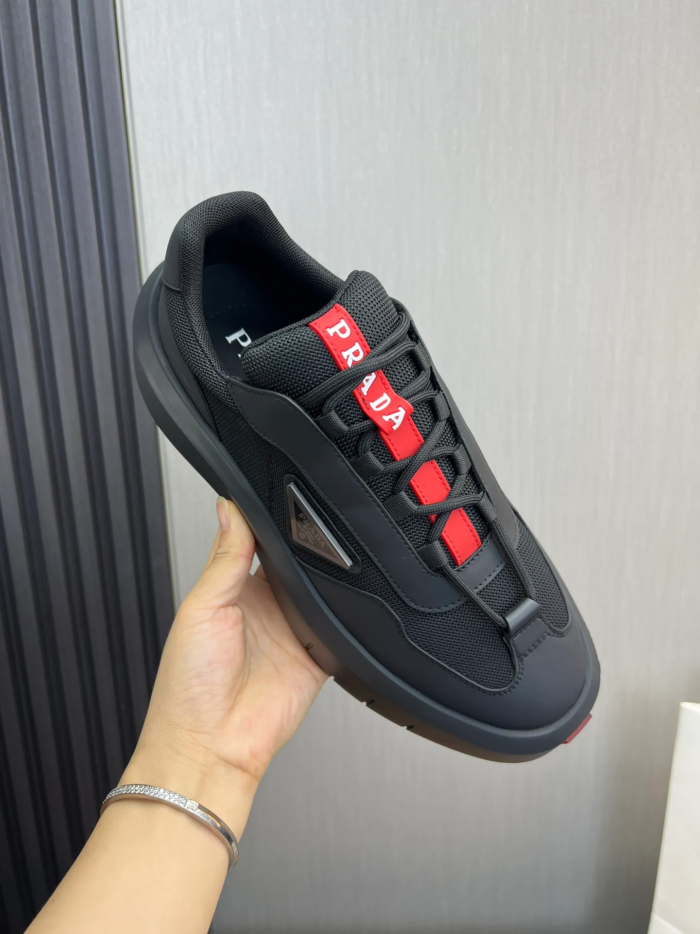 Men's shoes 💰620💰 [PRADA] Men's shoes are popular in the counter, official website is synchronized, high-quality shipments ✔️Original cowhide stitching mesh + cowhide lining, 1🆚1 replica, original original bottom, 38-45 (45 customized, non-refundable)